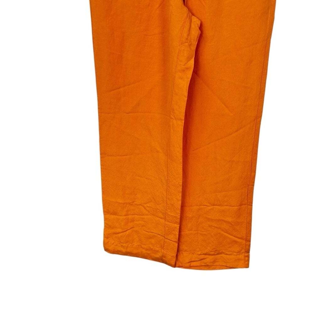 YEST Orange Linen Pants Women’s Size 6 Wide Leg Beachy Vacation Vibes Boho Chic - Picture 2 of 15